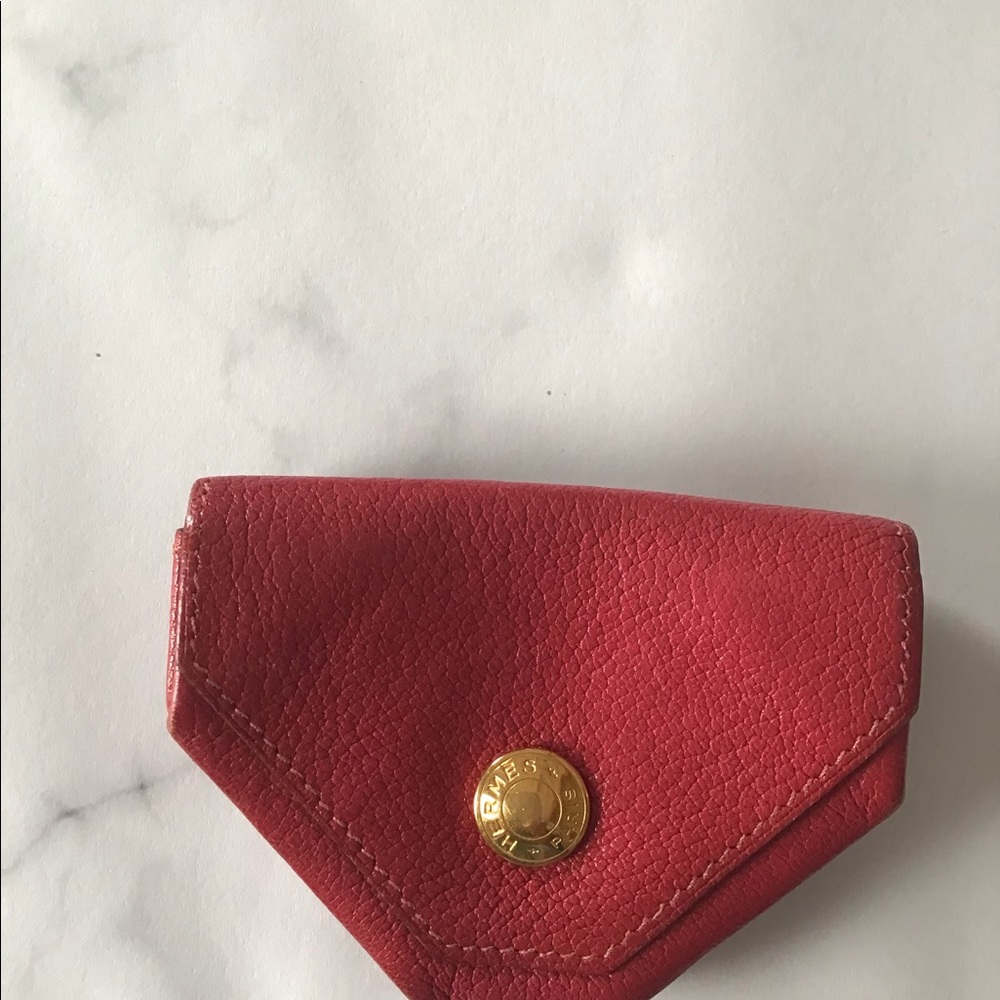 Hermes Red Leather Coin Purse